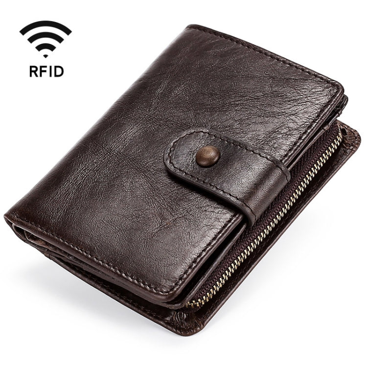 Portafoglio retrò con chiusura RFID multifunzionale in pelle Crazy Horse TP-201, TP-201