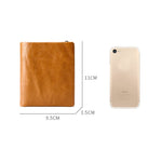 Portafoglio triplo RFID in pelle cerata 12x10 cm