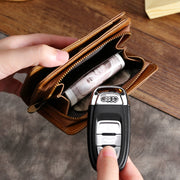 Portamonete multifunzionale in pelle cerata TP-195 Portafoglio in pelle RFID
