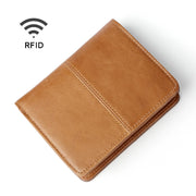 Portamonete multifunzionale in pelle cerata con RFID
