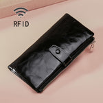 TP-189 Portafoglio in pelle multifunzionale con cerniera RFID in pelle cerata