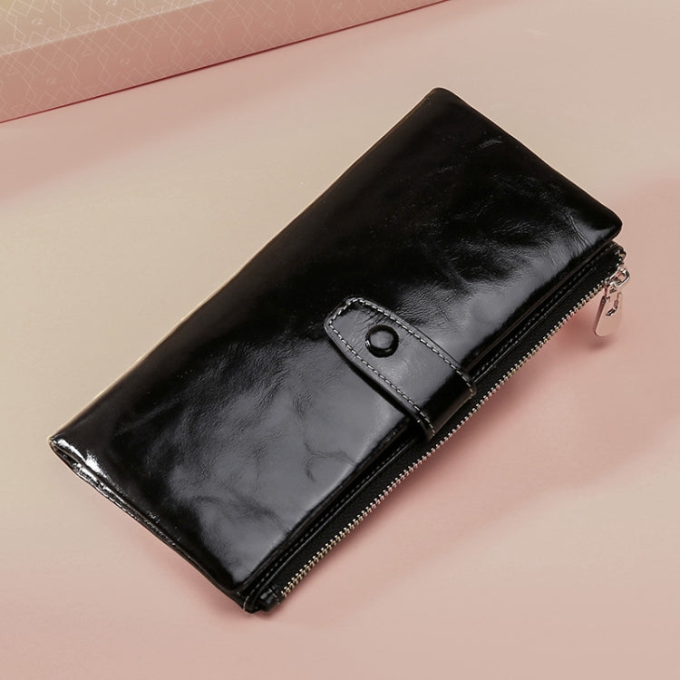 TP-189 Portafoglio in pelle multifunzionale con cerniera RFID in pelle cerata