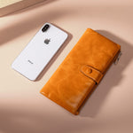 TP-189 Portafoglio in pelle multifunzionale con cerniera RFID in pelle cerata