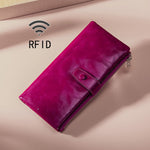 TP-189 Portafoglio in pelle multifunzionale con cerniera RFID in pelle cerata