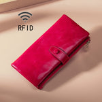 TP-189 Portafoglio in pelle multifunzionale con cerniera RFID in pelle cerata