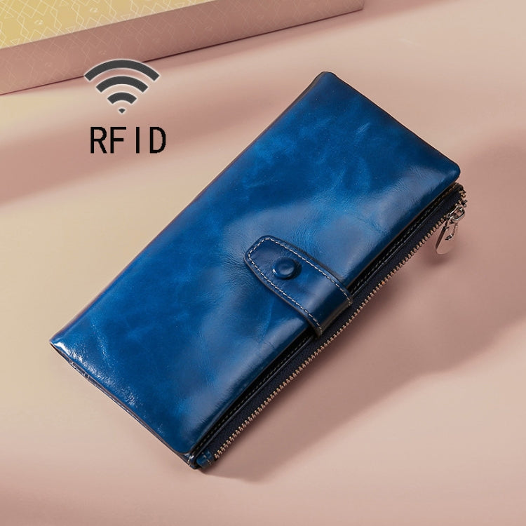 TP-189 Portafoglio in pelle multifunzionale con cerniera RFID in pelle cerata