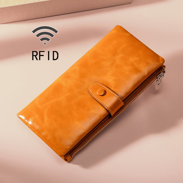 TP-189 Portafoglio in pelle multifunzionale con cerniera RFID in pelle cerata