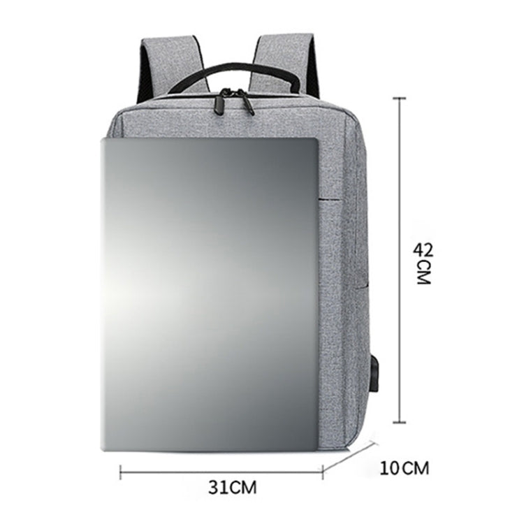 POFOKO Zaino business casual in tessuto Oxford impermeabile di grande capacità con design di ricarica USB esterna per laptop da 15,6 pollici