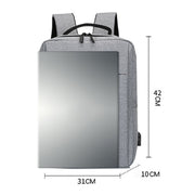 POFOKO Zaino business casual in tessuto Oxford impermeabile di grande capacità con design di ricarica USB esterna per laptop da 15,6 pollici
