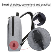 POFOKO Zaino business casual in tessuto Oxford impermeabile di grande capacità con design di ricarica USB esterna per laptop da 15,6 pollici