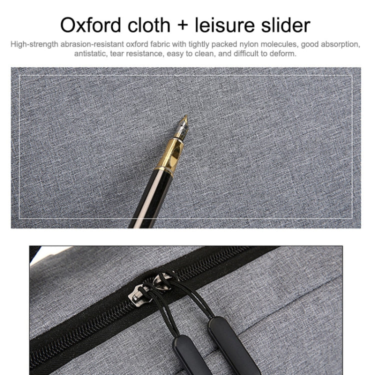 POFOKO Zaino business casual in tessuto Oxford impermeabile di grande capacità con design di ricarica USB esterna per laptop da 15,6 pollici