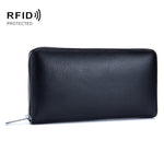 Borsa a portafoglio antifurto RFID con porta tessere per organo in pelle di vacchetta a due strati