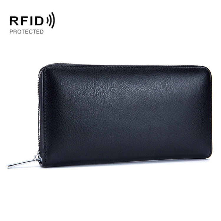 Borsa a portafoglio antifurto RFID con porta tessere per organo in pelle di vacchetta a due strati
