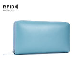 Borsa a portafoglio antifurto RFID con porta tessere per organo in pelle di vacchetta a due strati