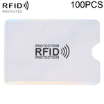 Protezione per carte con custodia antifurto RFID in foglio di alluminio da 100 pezzi, dimensioni: 9,1 * 6,3 cm, RFID 100pcs (Gold), RFID 100pcs (Silver)
