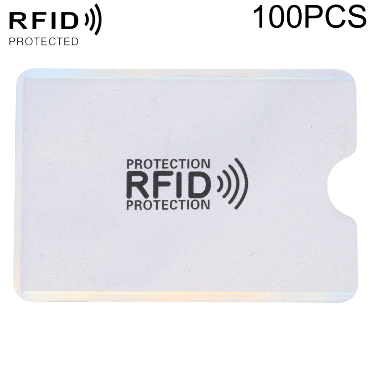 Protezione per carte con custodia antifurto RFID in foglio di alluminio da 100 pezzi, dimensioni: 9,1 * 6,3 cm, RFID 100pcs (Gold), RFID 100pcs (Silver)
