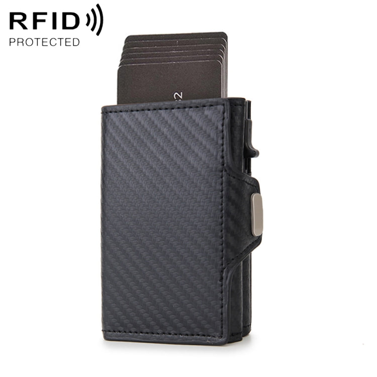 CH0727-1 Pacchetto di carte multifunzionali con cerniera RFID in fibra di carbonio