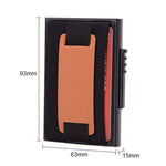 X-32C Tipo di carta pop-up automatica Anti-magnetico RFID Antifurto Uomo Lega di alluminio A Quadrante con pulsante Borsa elastica Portafoglio con cinturino in pelle PU, X-32C A Dial Button Black, X-32C A Dial Button Grey, X-32C A Dial Button Gold     ...