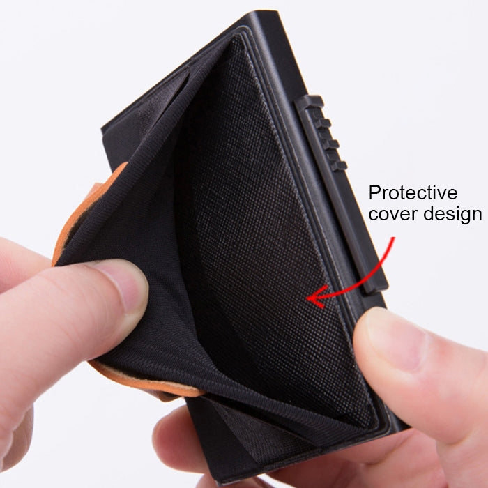 X-32C Tipo di carta pop-up automatica Anti-magnetico RFID Antifurto Uomo Lega di alluminio A Quadrante con pulsante Borsa elastica Portafoglio con cinturino in pelle PU, X-32C A Dial Button Black, X-32C A Dial Button Grey, X-32C A Dial Button Gold     ...
