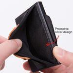 X-32C Tipo di carta pop-up automatica Anti-magnetico RFID Antifurto Uomo Lega di alluminio B Quadrante con pulsante Borsa elastica Portafoglio con cinturino in pelle PU, X-32C B Dial Button Black, X-32C B Dial Button Grey, X-32C B Dial Button Gold     ...