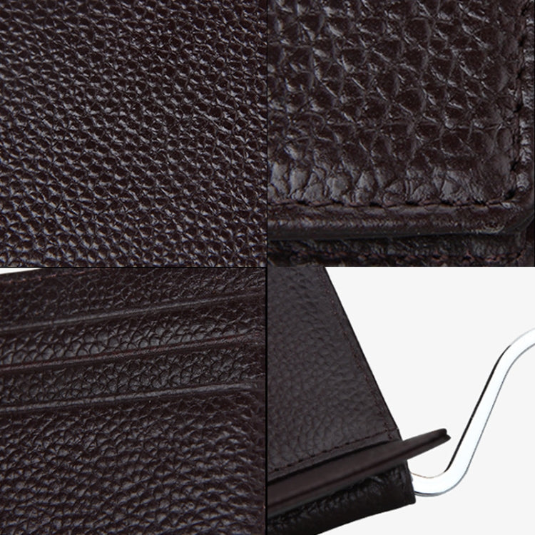 Porta carte di credito Porta carte di credito con texture litchi in pelle di vacchetta Porta carte di credito con blocco RFID Custodia protettiva con 6 slot per carte, Dimensioni: 110 * 82 * 8 mm
