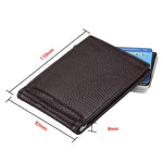 Porta carte di credito Porta carte di credito con texture litchi in pelle di vacchetta Porta carte di credito con blocco RFID Custodia protettiva con 6 slot per carte, Dimensioni: 110 * 82 * 8 mm