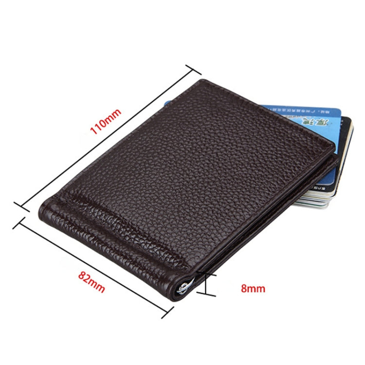 Porta carte di credito Porta carte di credito con texture litchi in pelle di vacchetta Porta carte di credito con blocco RFID Custodia protettiva con 6 slot per carte, Dimensioni: 110 * 82 * 8 mm