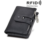 Porta carte in pelle con blocco RFID 3 pieghe 13x10.5x4 cm