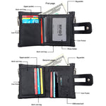 Porta carte in pelle con blocco RFID 3 pieghe 13x10.5x4 cm