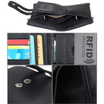 Porta carte in pelle con blocco RFID 3 pieghe 13x10.5x4 cm