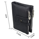 Porta carte in pelle con blocco RFID 3 pieghe 13x10.5x4 cm