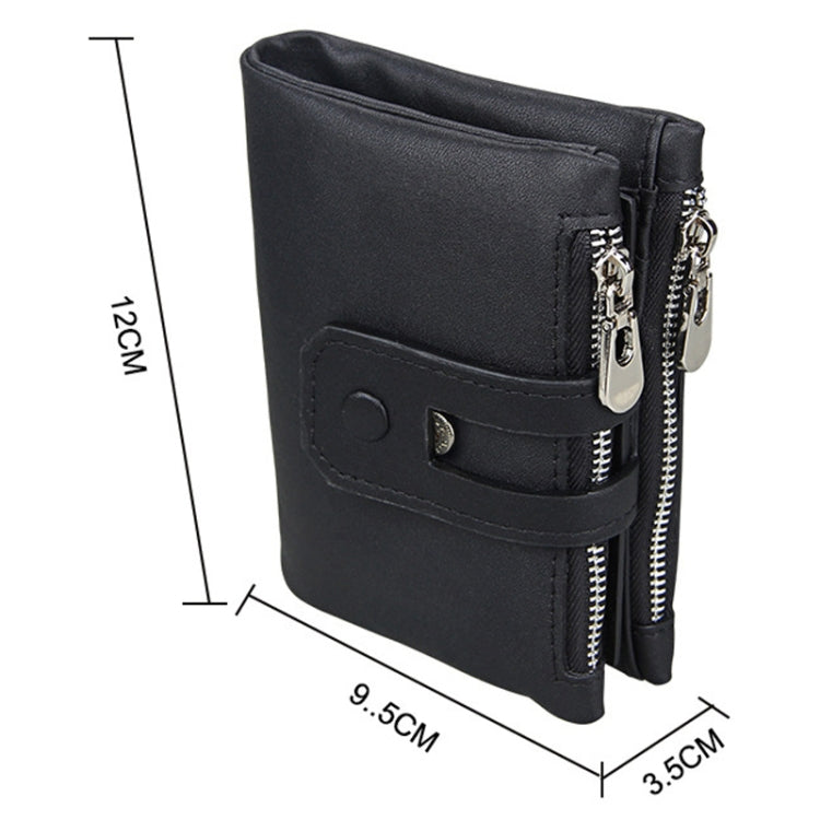 Porta carte in pelle con blocco RFID 3 pieghe 13x10.5x4 cm
