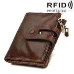 Porta carte in pelle con blocco RFID 3 pieghe 13x10.5x4 cm