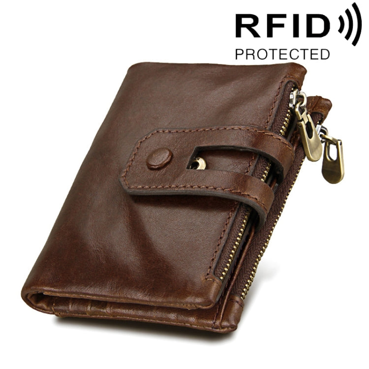 Porta carte in pelle con blocco RFID 3 pieghe 13x10.5x4 cm