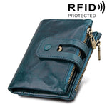 Porta carte in pelle con blocco RFID 3 pieghe 13x10.5x4 cm