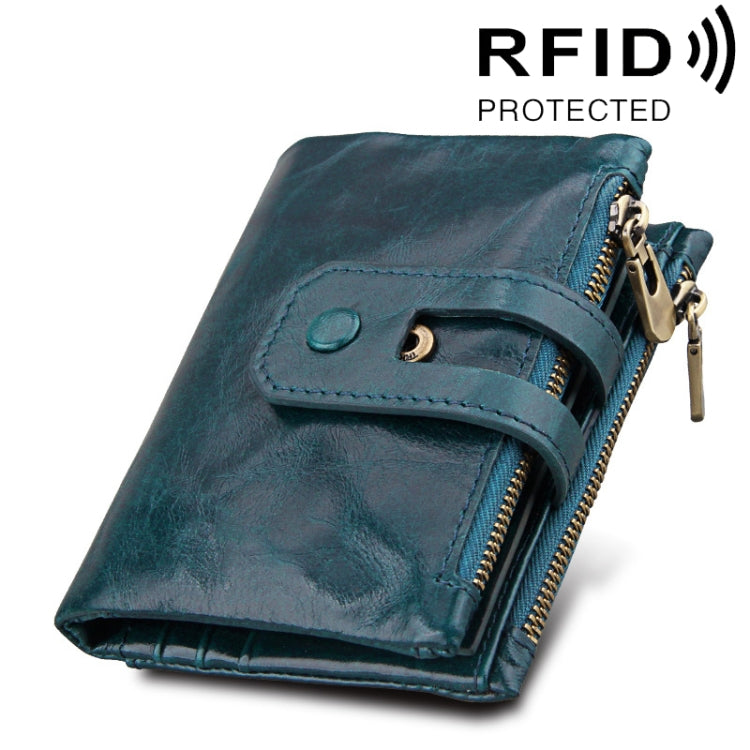 Porta carte in pelle con blocco RFID 3 pieghe 13x10.5x4 cm