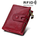 Porta carte in pelle con blocco RFID 3 pieghe 13x10.5x4 cm