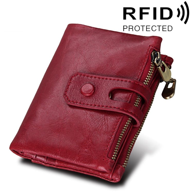 Porta carte in pelle con blocco RFID 3 pieghe 13x10.5x4 cm