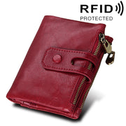 Porta carte in pelle con blocco RFID 3 pieghe 13x10.5x4 cm