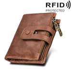 Porta carte in pelle con blocco RFID 3 pieghe 13x10.5x4 cm