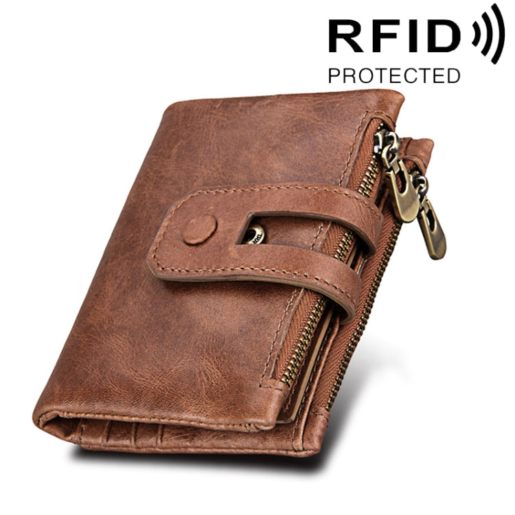 Porta carte in pelle con blocco RFID 3 pieghe 13x10.5x4 cm