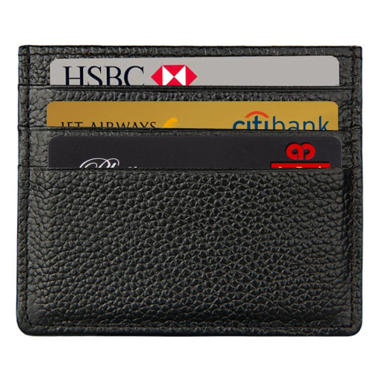 Custodia protettiva per borsa per carte con blocco RFID in pelle di vacchetta con texture litchi di tipo aperto