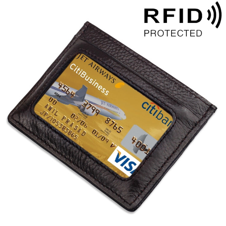 Custodia protettiva per borsa per carte con blocco RFID in pelle di vacchetta con texture litchi di tipo aperto
