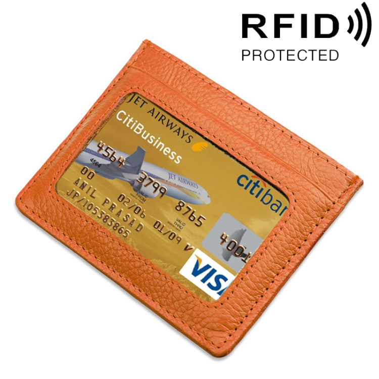 Custodia protettiva per borsa per carte con blocco RFID in pelle di vacchetta con texture litchi di tipo aperto