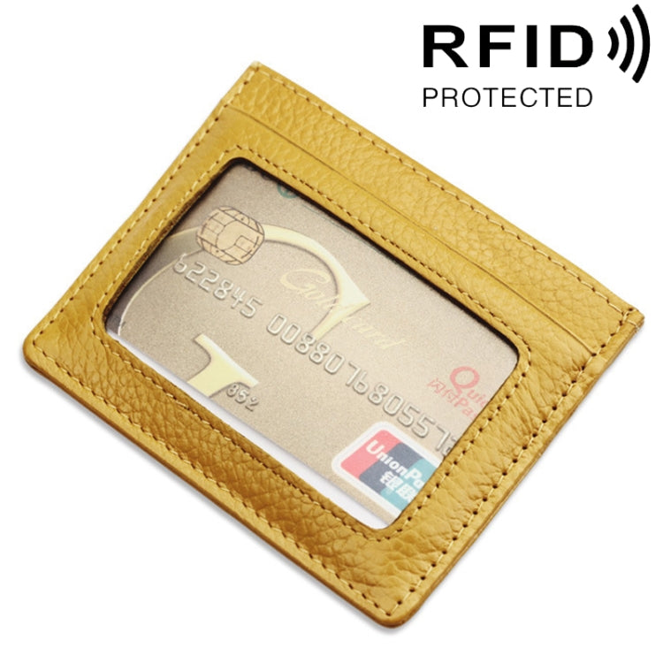 Custodia protettiva per borsa per carte con blocco RFID in pelle di vacchetta con texture litchi di tipo aperto