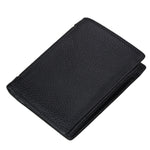 Porta carte di credito pieghevole in vera pelle di vacchetta Porta carte di credito con blocco RFID Custodia protettiva per uomo, dimensioni: 13 * 10,2 * 2,5 cm