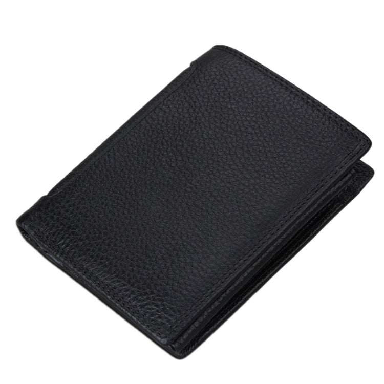Porta carte di credito pieghevole in vera pelle di vacchetta Porta carte di credito con blocco RFID Custodia protettiva per uomo, dimensioni: 13 * 10,2 * 2,5 cm