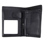 Porta carte di credito pieghevole in vera pelle di vacchetta Porta carte di credito con blocco RFID Custodia protettiva per uomo, dimensioni: 13 * 10,2 * 2,5 cm