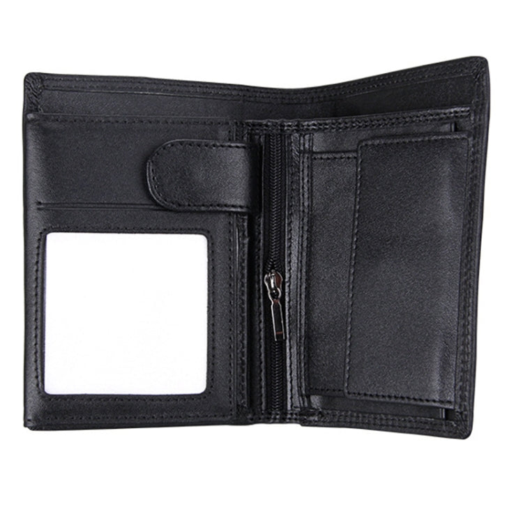 Porta carte di credito pieghevole in vera pelle di vacchetta Porta carte di credito con blocco RFID Custodia protettiva per uomo, dimensioni: 13 * 10,2 * 2,5 cm
