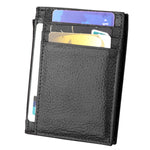Porta carte di credito in pelle di vacchetta tinta unita con cerniera Porta carte di credito con blocco RFID Porta carte di protezione, dimensioni: 11 * 8 * 1,5 cm
